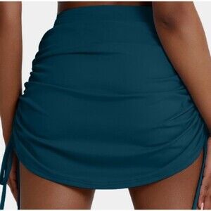 Halara Majolica Blue Side Ruched Active Fitted Mini Skort Size XS